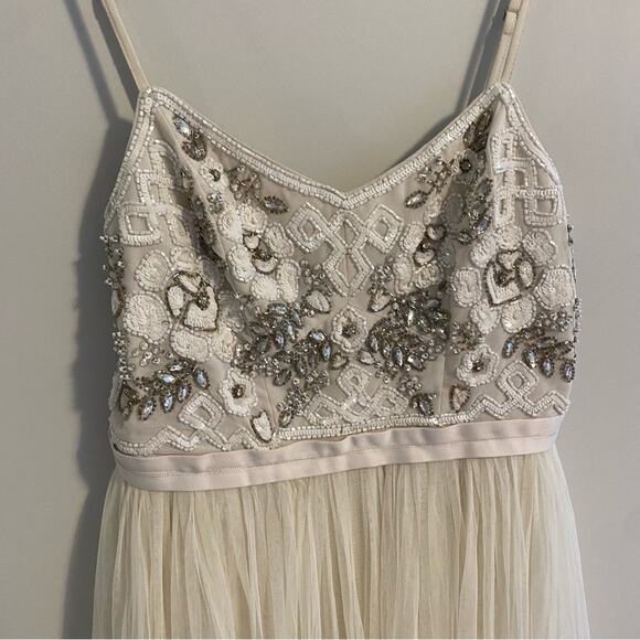 NWT Needle & Thread Bridal Cream Embellished Tulle Maxi Dress 4 - Picture 9 of 13